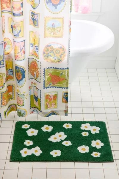Urban Outfitters Meadowland Floral Plush Tufted Bath Mat 1