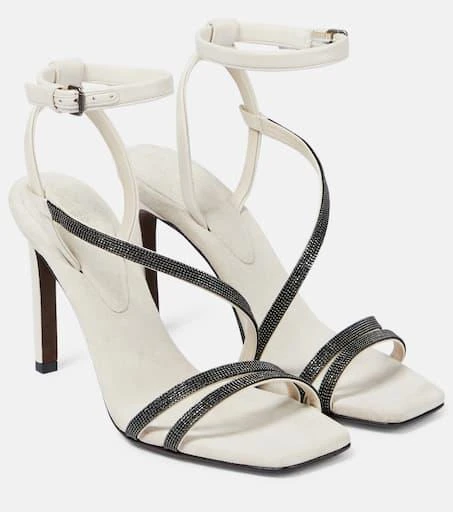 Brunello Cucinelli Embellished leather sandals 1