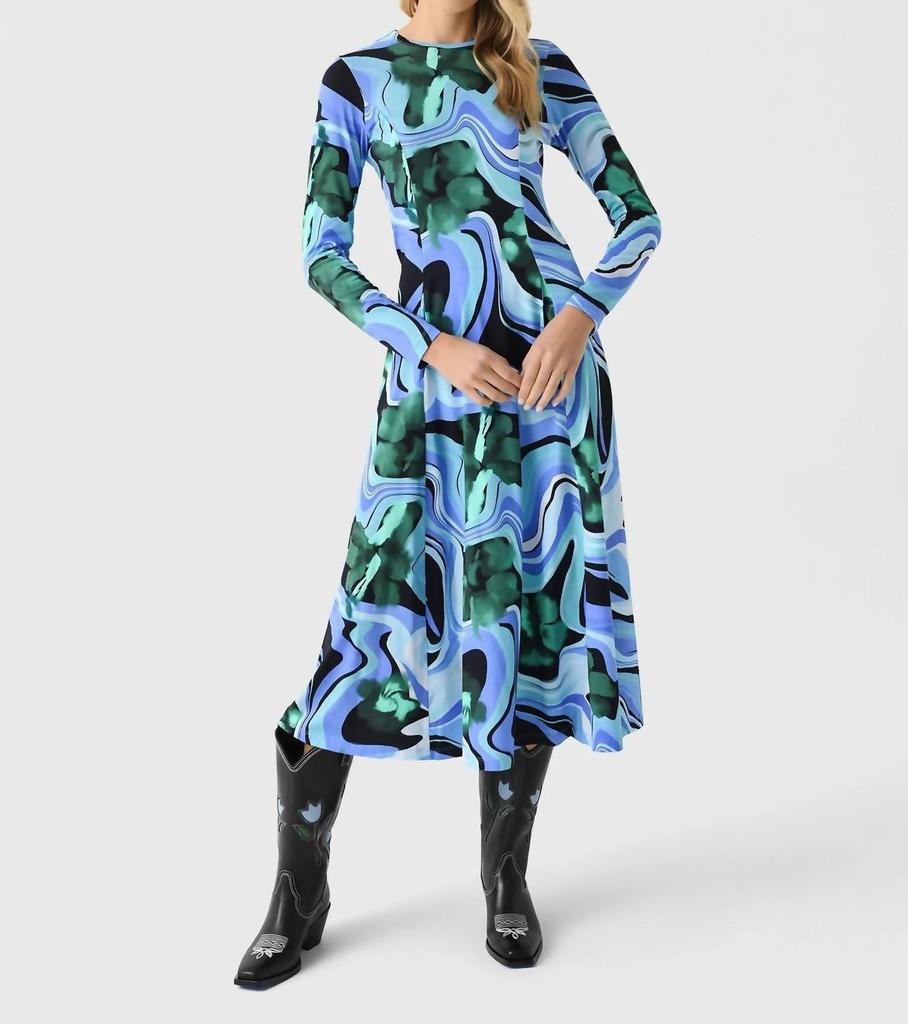 De Loreta Nono Dress In Marmol Verde