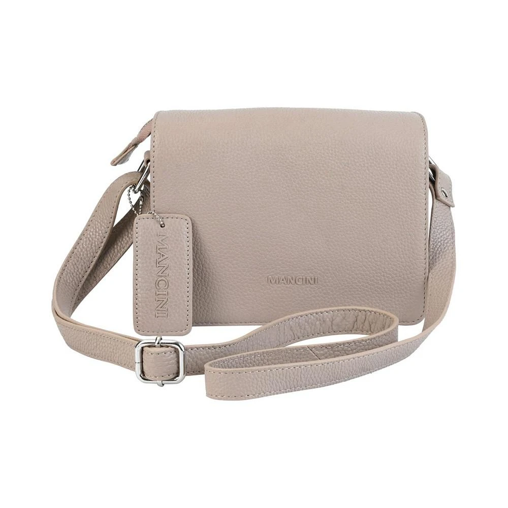 Mancini Pebble Leather Connie Crossbody Handbag