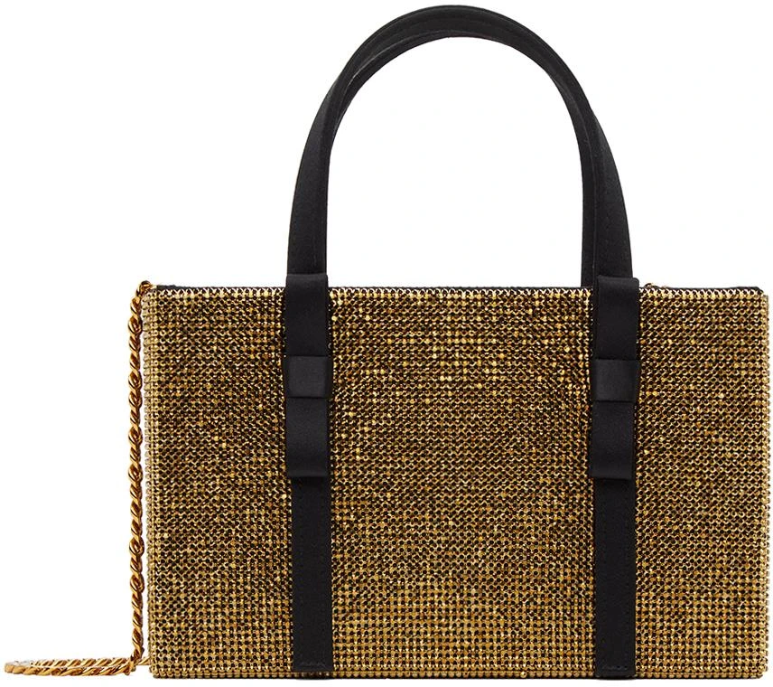 Kara Gold 
Black Midi Bow Bag 1