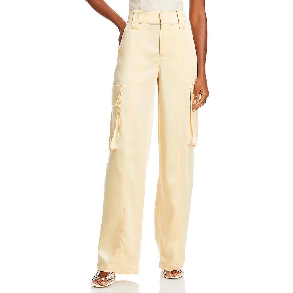 A.L.C. Womens Satin High Rise Cargo Pants 1