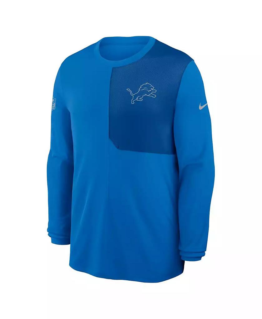 NIKE Men's Blue Detroit Lions Sideline Coach UV Performance Long Sleeve T-Shirt