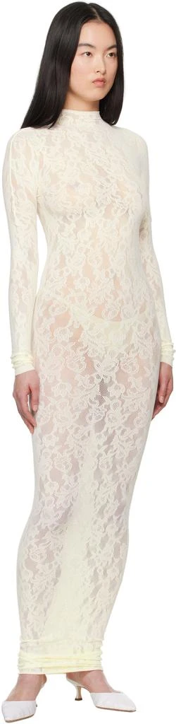 SKIMS Off-White Knit Lace Turtleneck Maxi Dress 4