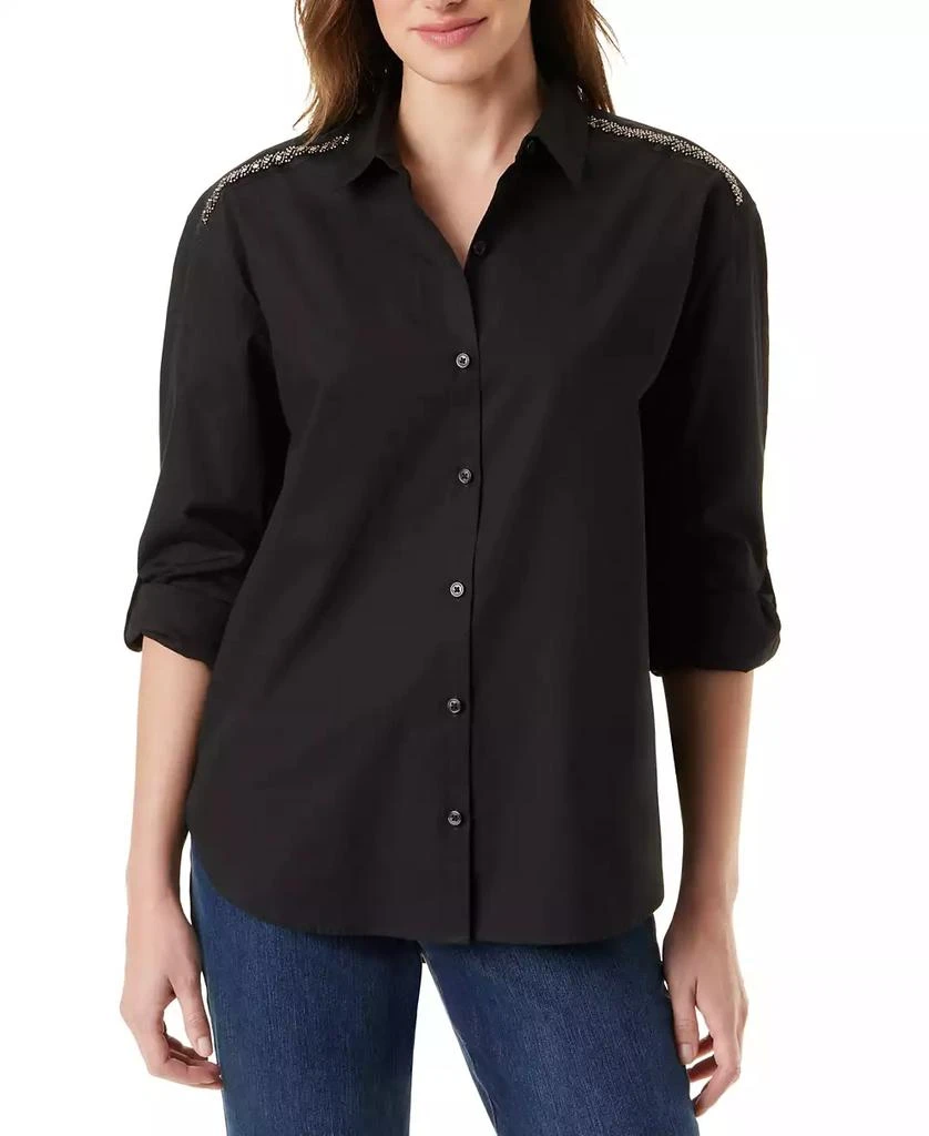 Gloria Vanderbilt Women's Amanda Cotton Beaded-Shoulder Blouse 1