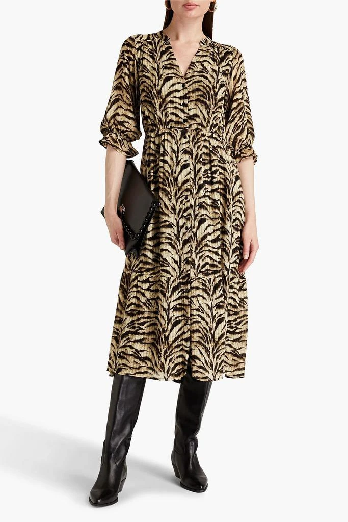 BA&SH Iriz jacquard midi shirt dress 2