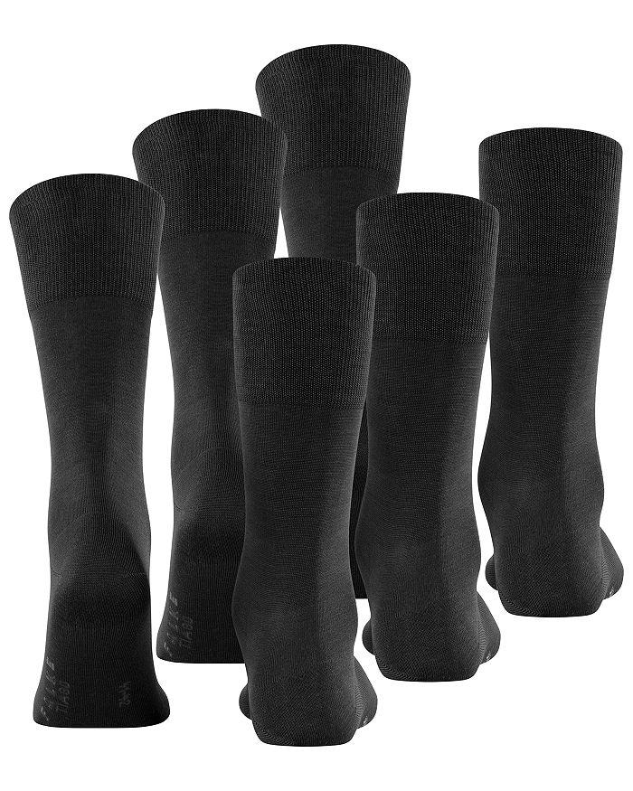 FALKE Tiago Cotton Blend Solid Crew Socks, Pack of 3