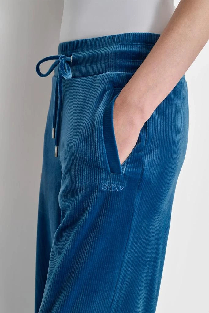 DKNY PLATINUM VELOUR RIB WIDE LEG PANT 4