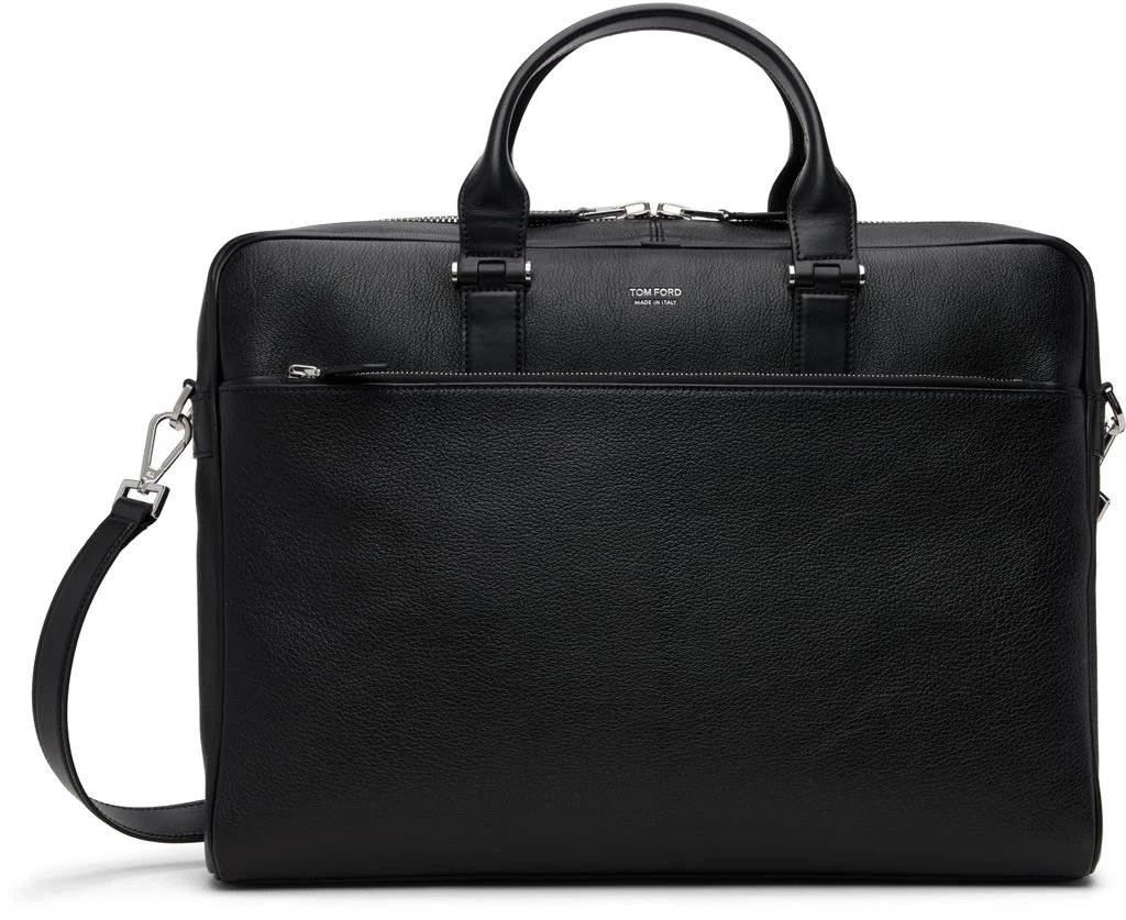 Tom Ford Black Grain Leather Slim Briefcase
