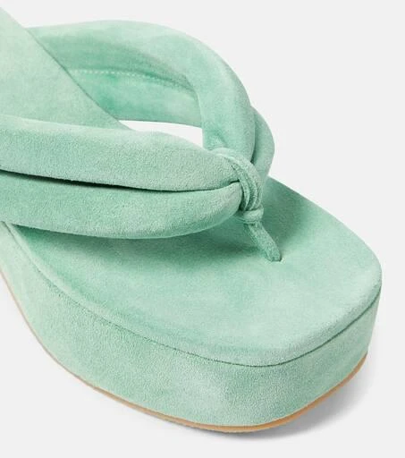 Dries Van Noten Suede platform thong sandals 6