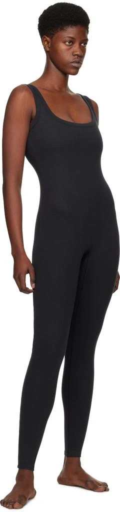 SKIMS Black Cotton Rib Tank Catsuit Jumpsuit 4