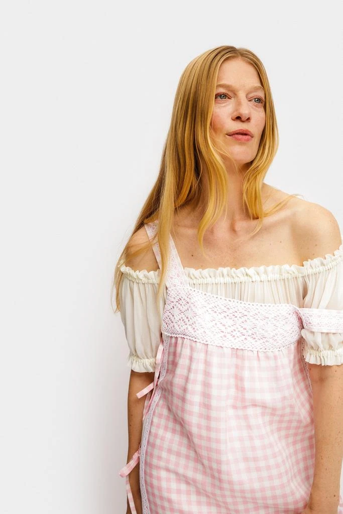 Greta Layered Linen Midi Dress in Pink Vichy  On Sale Now with Up to 50%  Off | Discover Exclusive Deals & Savings at BeyondStyle  Authentic Sleeper  women|clothing|dresses with Limited-Time Discounts,