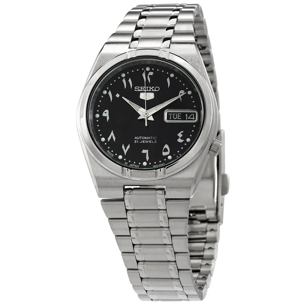Seiko Seiko 5 Automatic Black Arabic Dial Stainless Steel Men's Watch SNK063J5