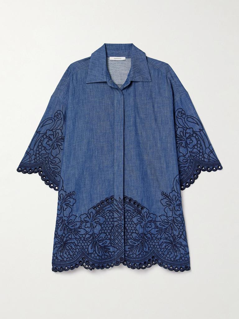 Zimmermann Coco 刺绣纯棉钱布雷布衬衫