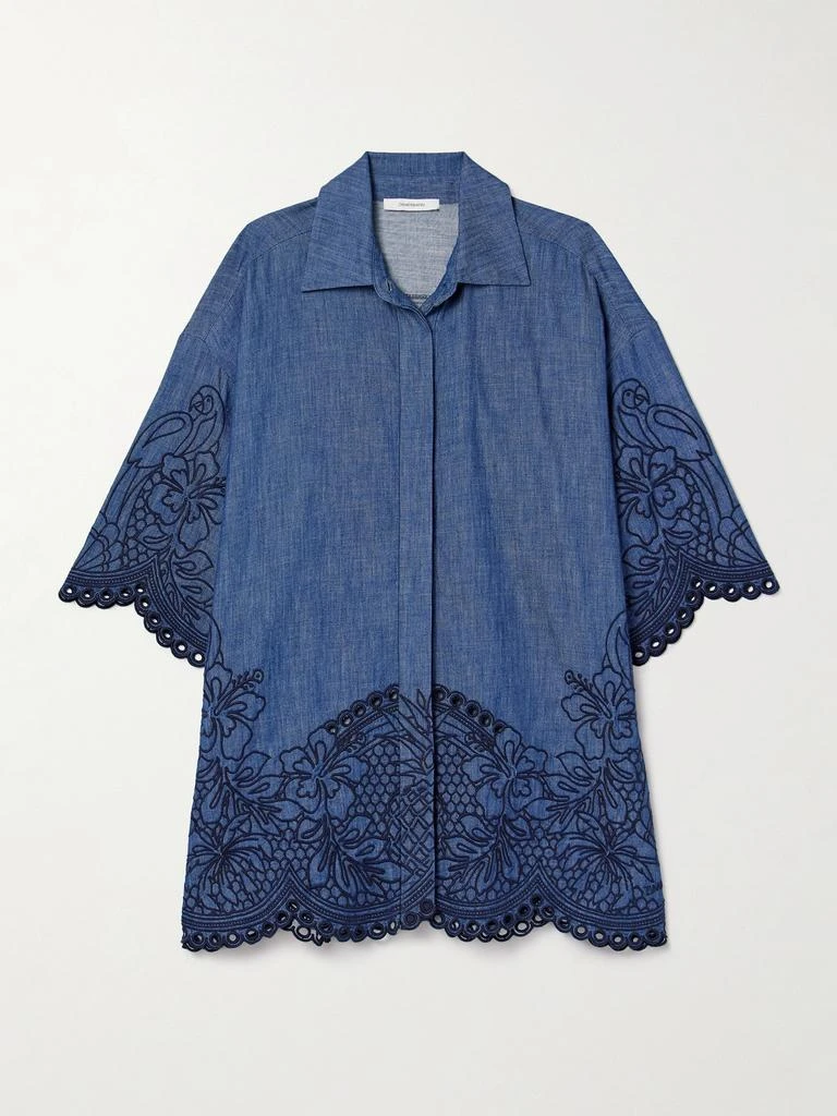 Zimmermann Coco 刺绣纯棉钱布雷布衬衫 1