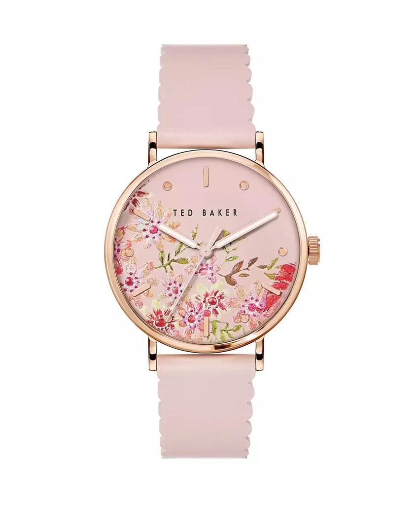 Ted Baker London Women's Phylipa Retro Pink Leather Strap Watch 37mm 1