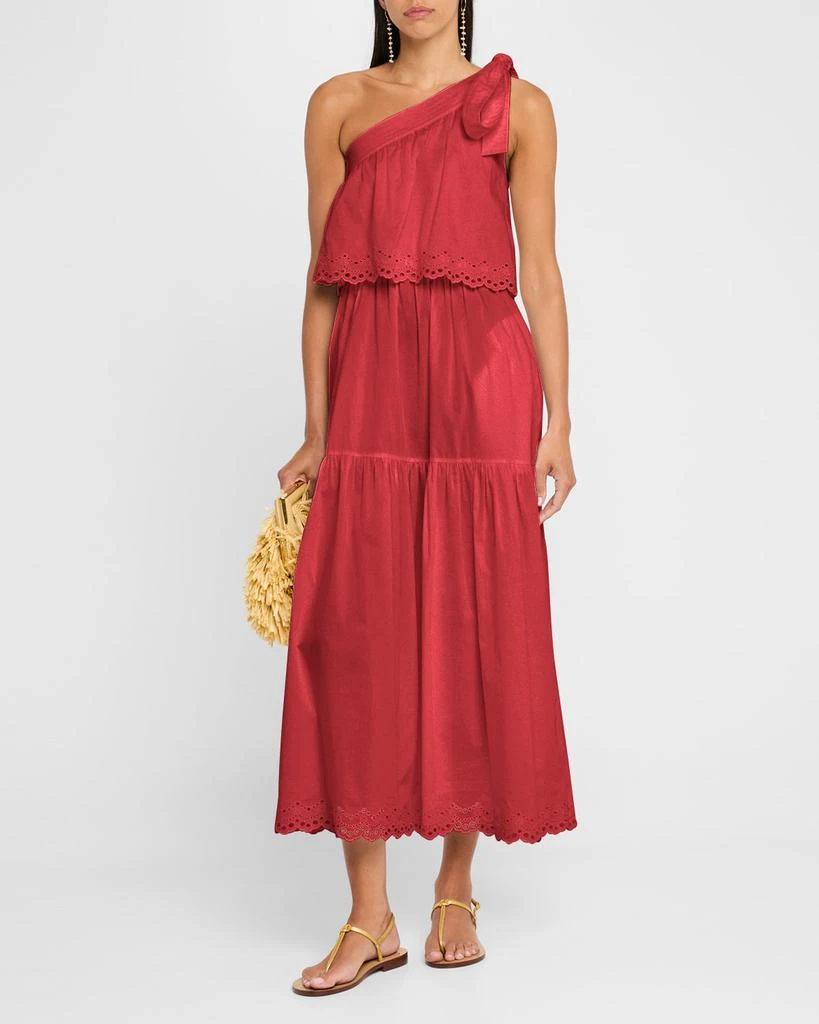 VANESSA BRUNO Cora Tiered One-Shoulder Midi Dress 2