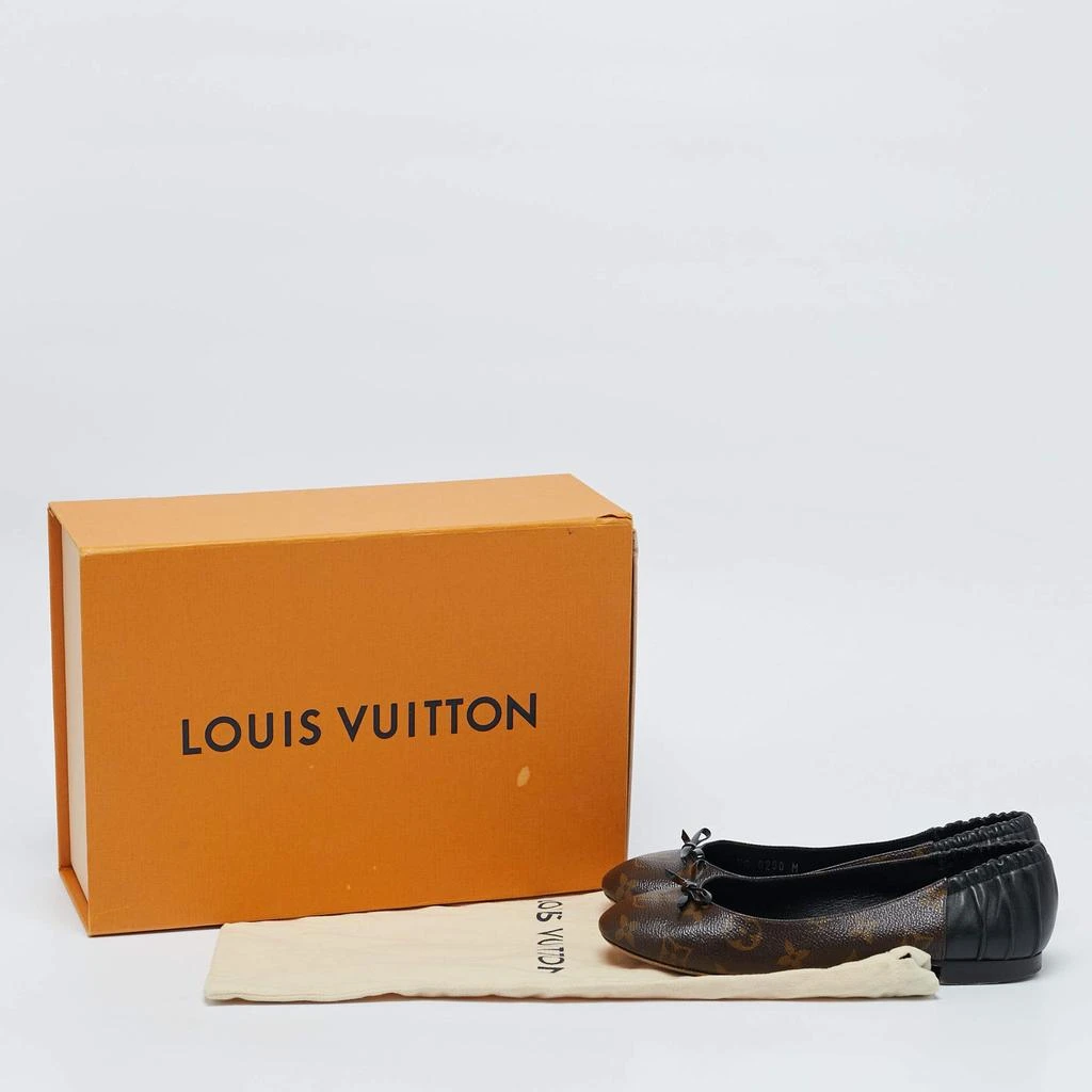 Louis Vuitton Louis Vuitton Black Leather and Monogram Canvas Joy Ballet Flats Size 36 9