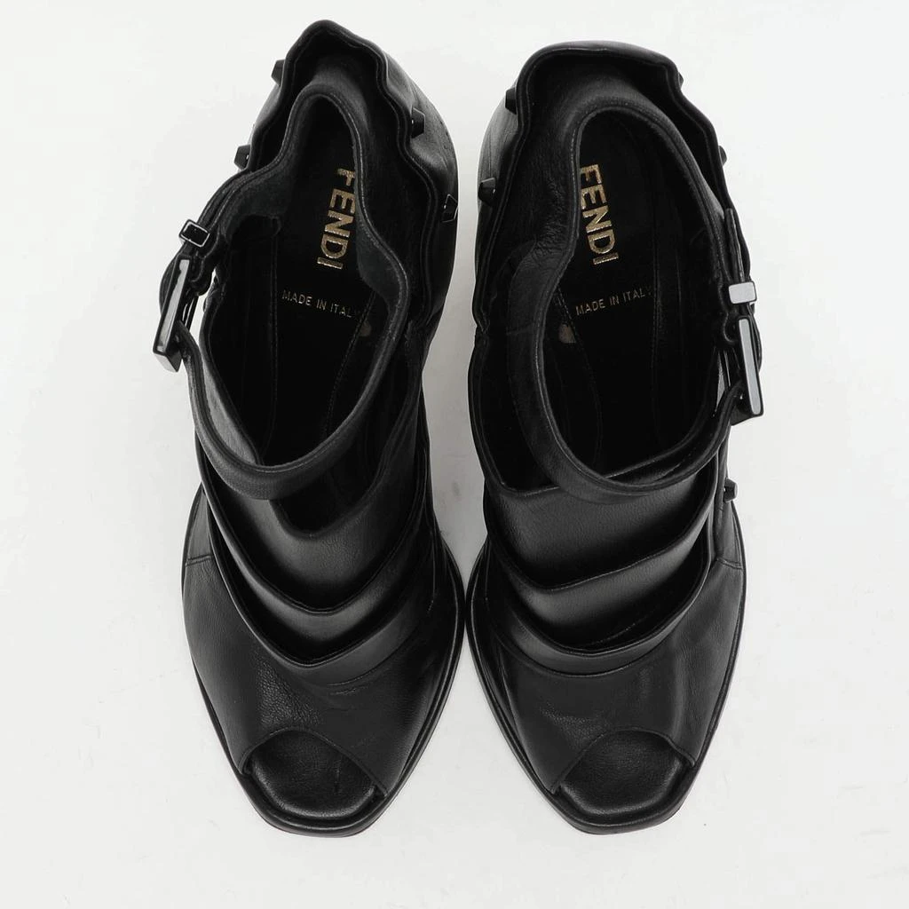Fendi Fendi Black Leather Polifonia Booties Size 36.5 4