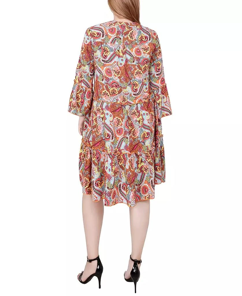 NY Collection Petite 3/4 Sleeve Tiered Dress 9