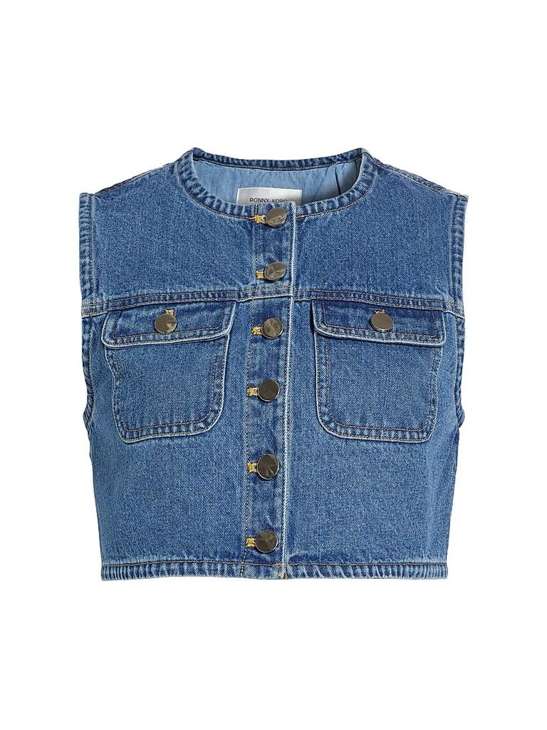 Ronny Kobo Guise Denim Crop Vest 1