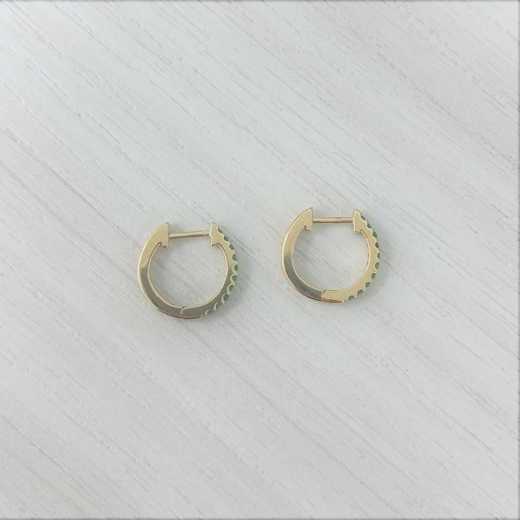 Sabrina Designs 14k Gold & Emerald Huggie Earrings