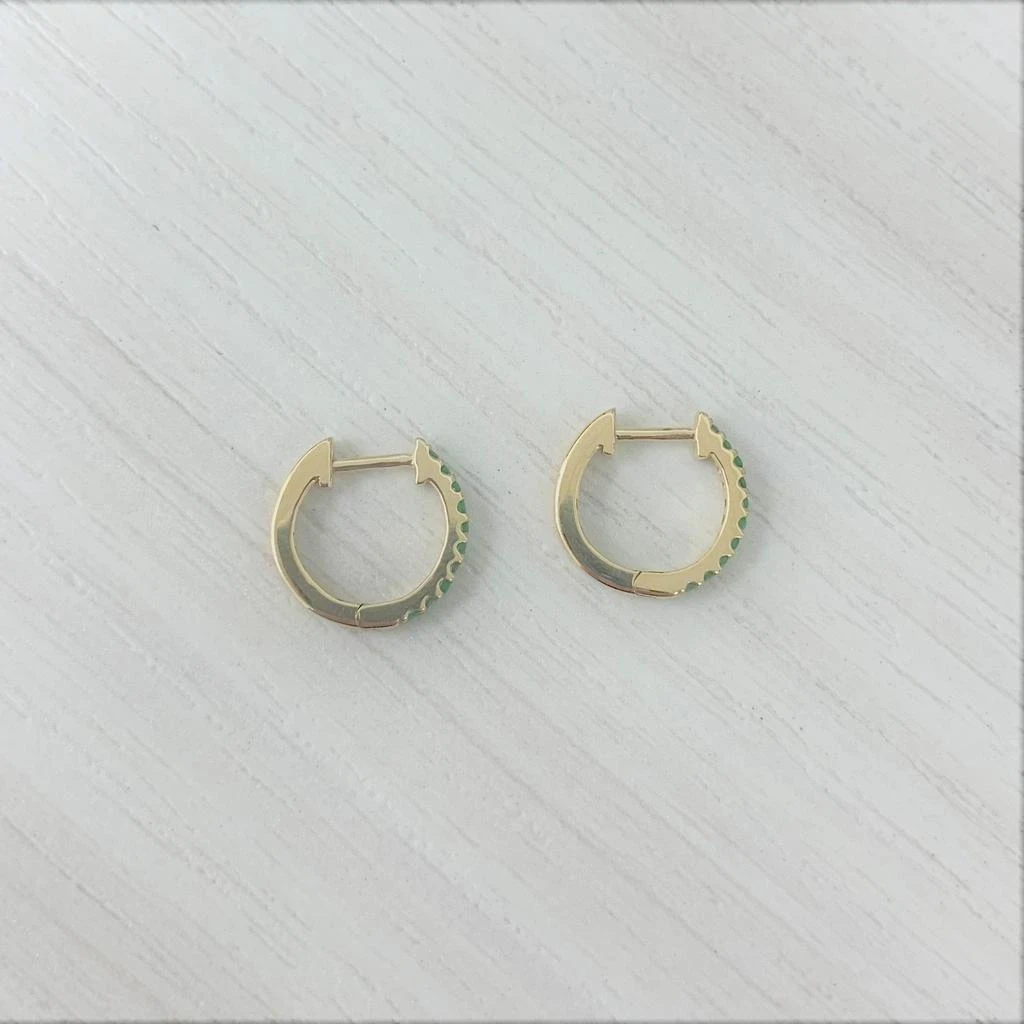 Sabrina Designs 14k Gold & Emerald Huggie Earrings 2
