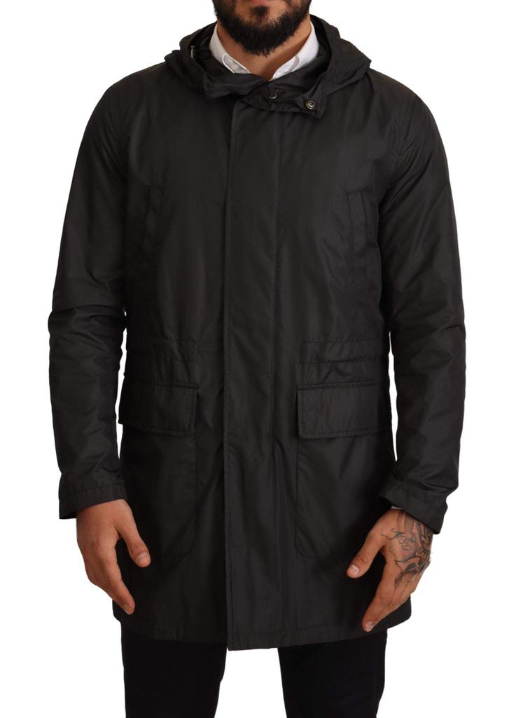 Dolce & Gabbana Dolce & Gabbana Black Hooded Trench Coat Jacket