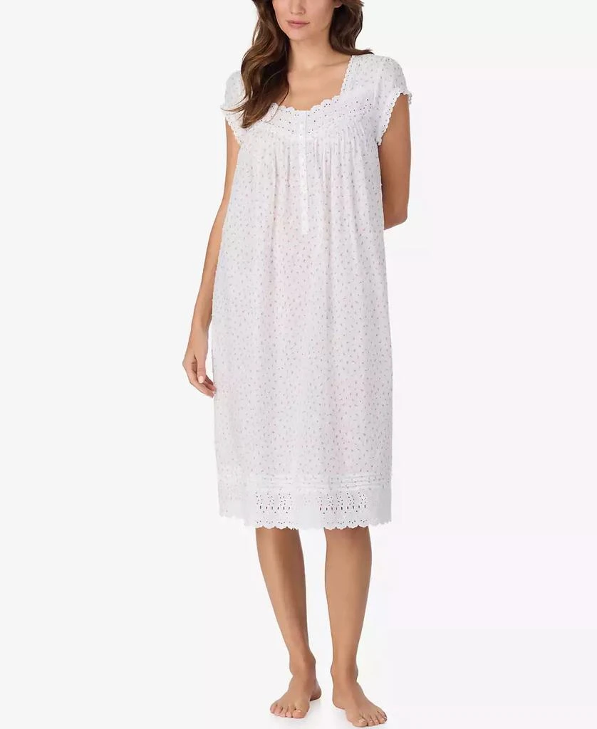 Eileen West Women
s Cap-Sleeve Swiss Dot Waltz Nightgown