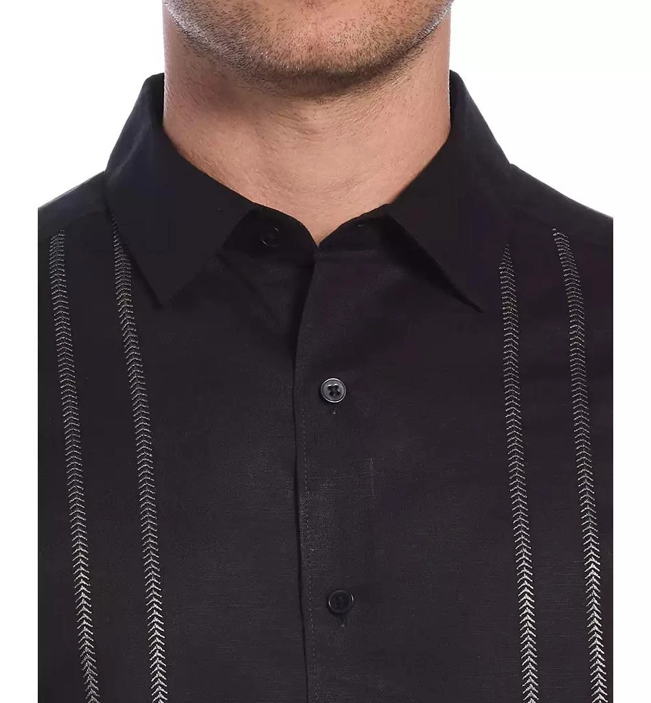 Cubavera Men's Short Sleeve Panel Button-Front Linen Camp Shirt 4