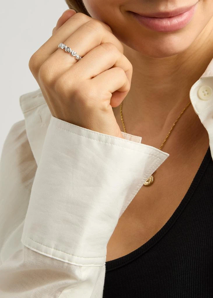 DAISY LONDON Shell sterling silver ring 2