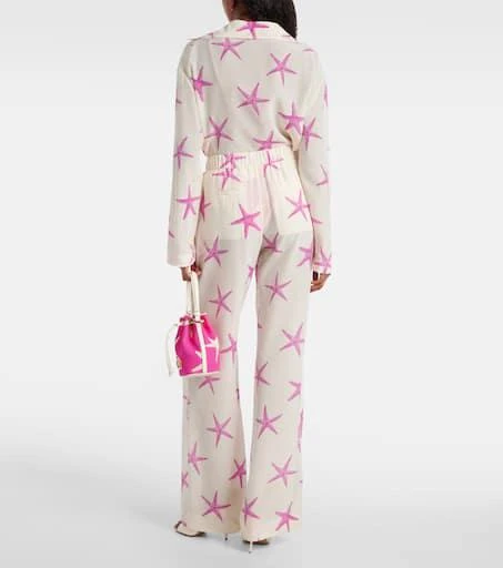 Valentino Printed high-rise silk wide-leg pants 3