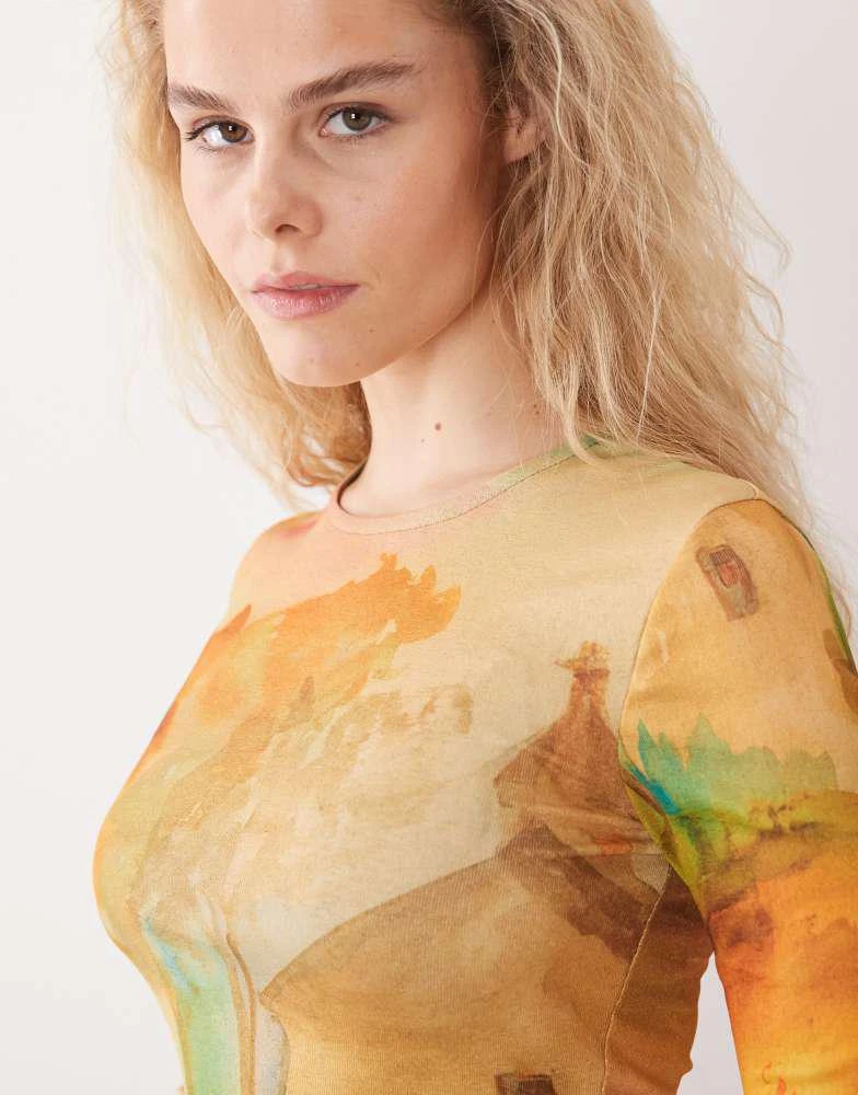 ASOS ASOS DESIGN long sleeve top with print 3