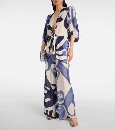 Adriana Degreas Algae printed puff-sleeve shirt 2