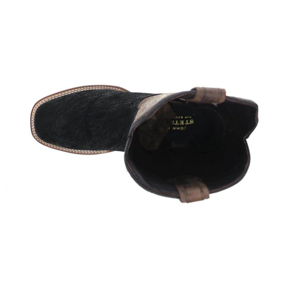 STETSON River Horse Embroidered Round Toe Pull On Cowboy Boots 4