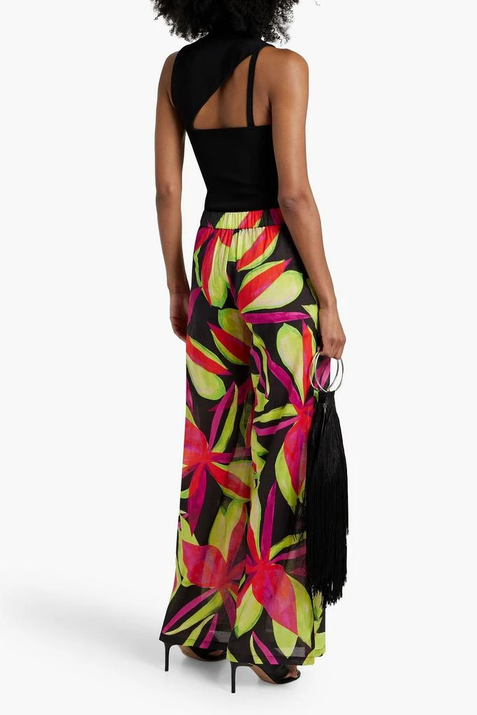 LOUISA BALLOU Floral-print voile wide-leg pants 3