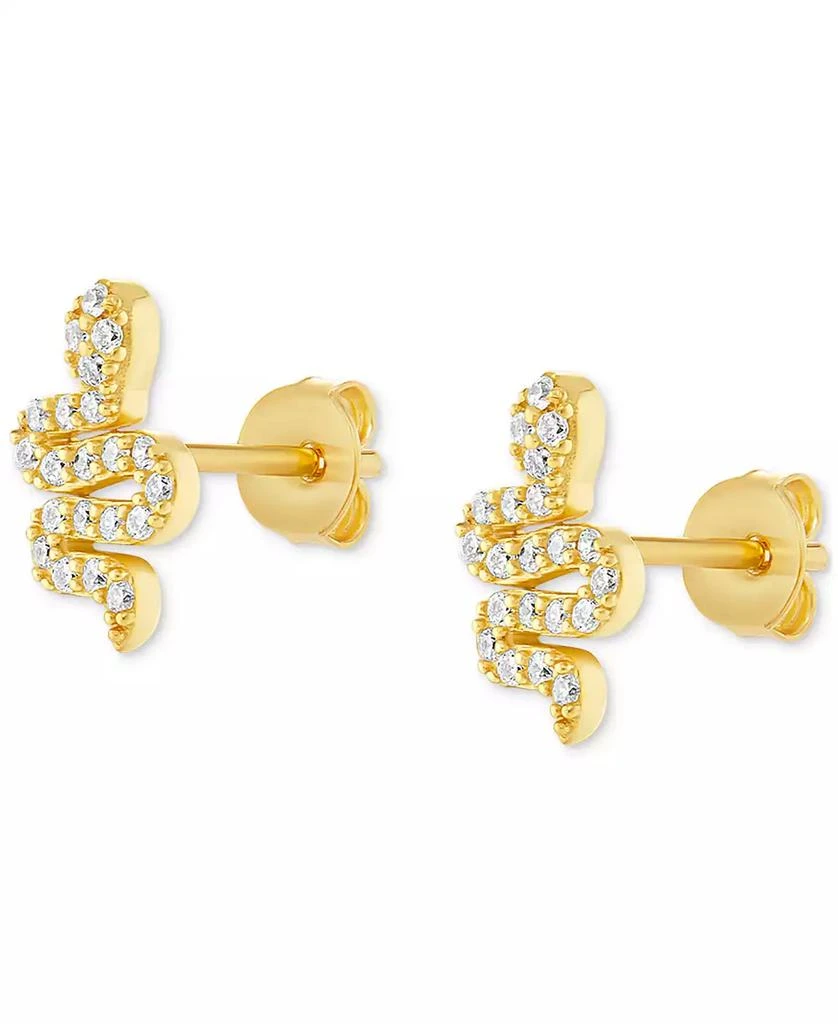 Giani Bernini Cubic Zirconia Snake Stud Earrings in 18k Gold over Sterling Silver, Exclusively at Macy's 1