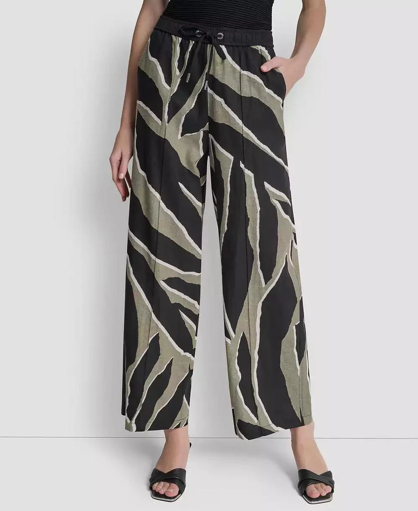 DKNY Women
s Printed Drawstring Ankle-Length Pants