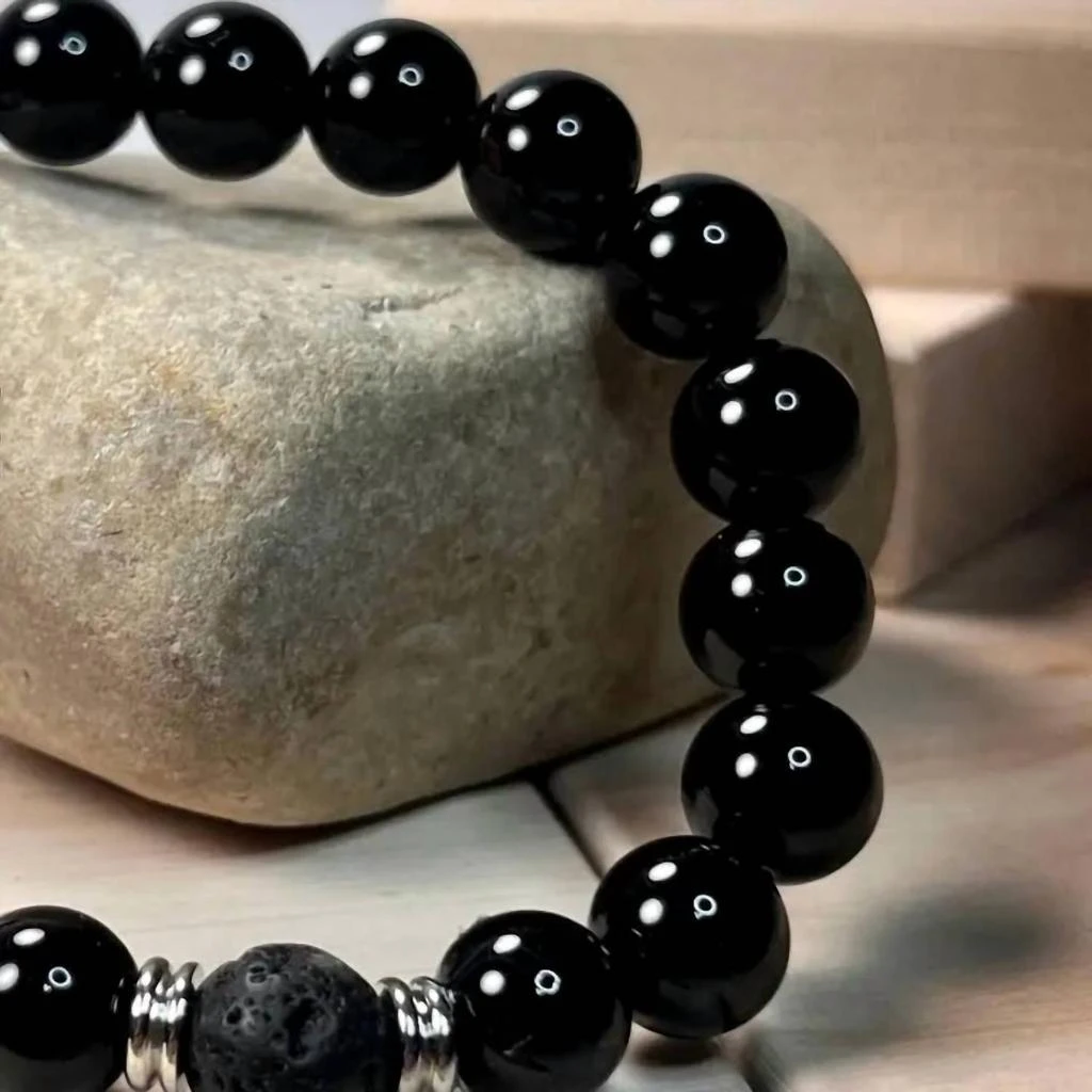 FAIRE Faire - Unisex - Onyx 
Lava Gemstone Mala Bracelet 2