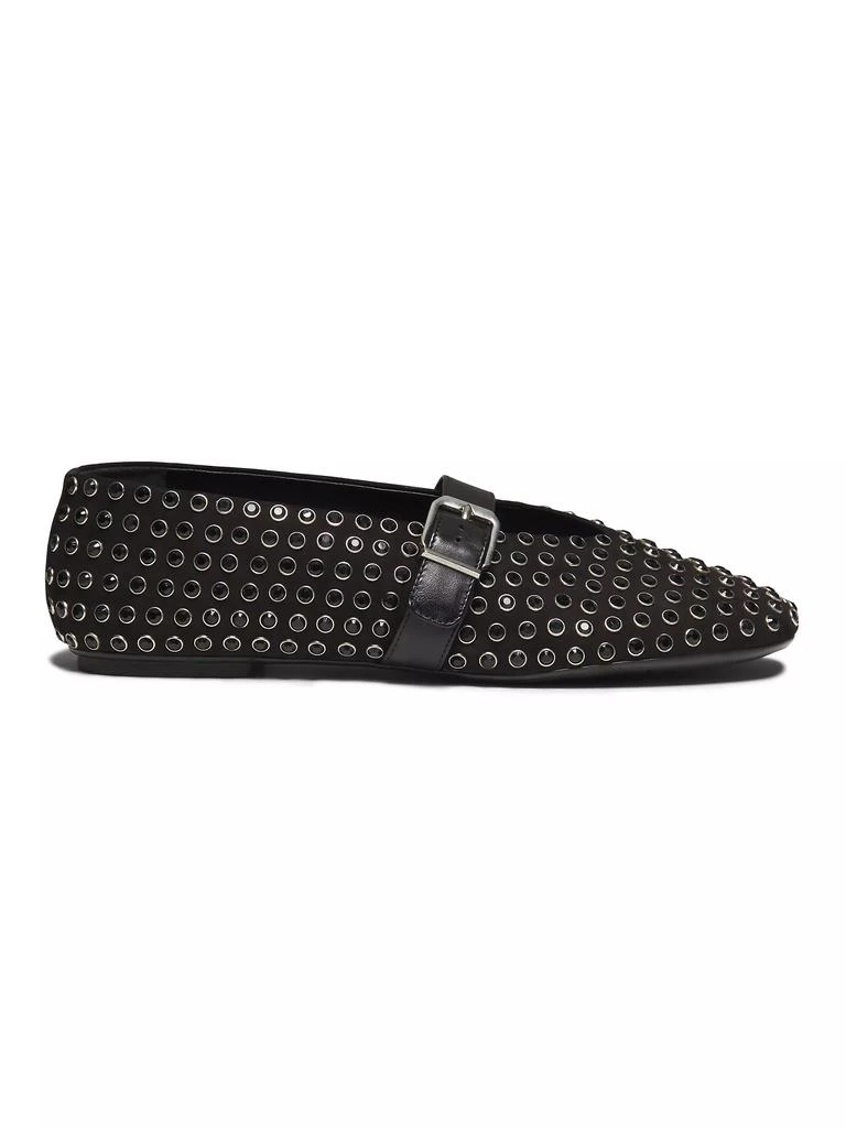 Schutz Eiza Shine Studded Nubuck Ballet Flats 1