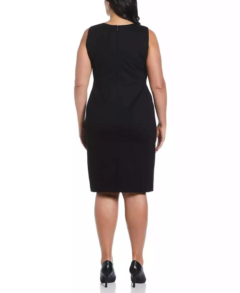 Rafaella Plus Size Gabardine V-Neck Sleeveless Sheath Dress 2