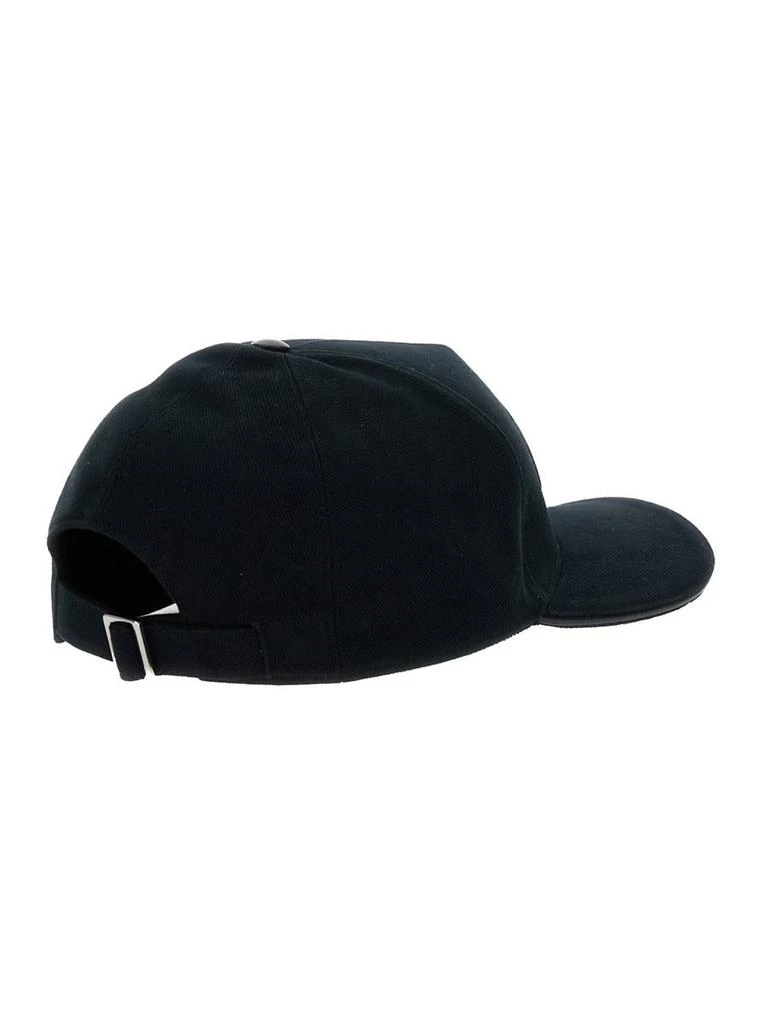 Salvatore Ferragamo Black Baseball Cap With Leather Gancini Detail On The Front In Cotton Man 2