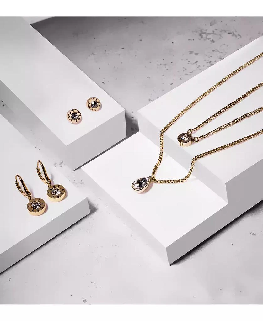 DKNY Logo Crystal Ring Stud Earrings 3