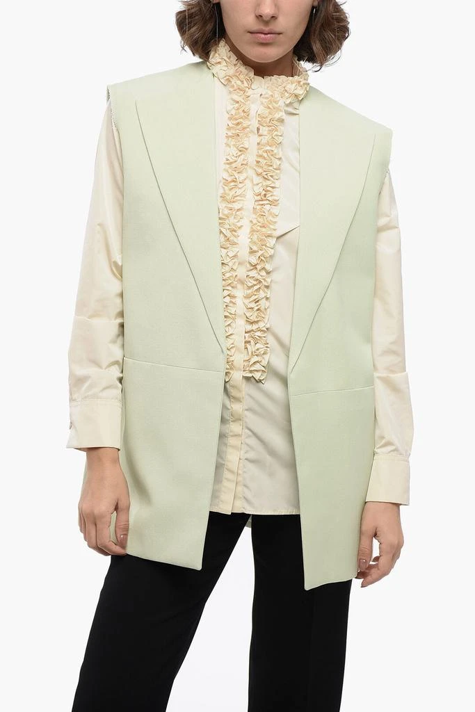 Jil Sander Flax Blend Buttonless Vest With Raw-Cut Details 1