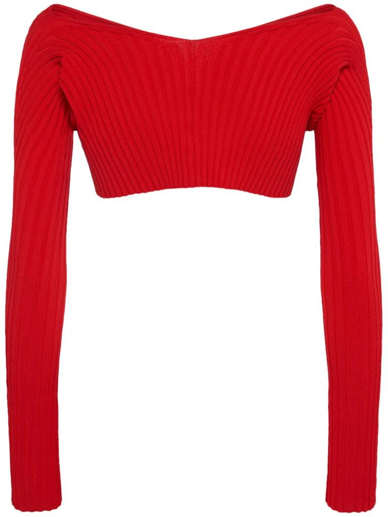 JACQUEMUS La Maille Pralu Crop Cardigan W/ Logo 4