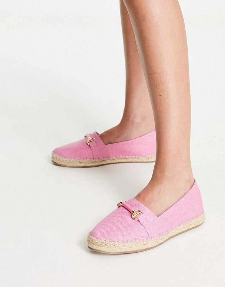 Dune Dune London espadrilles with trim detail in pink canvas 1