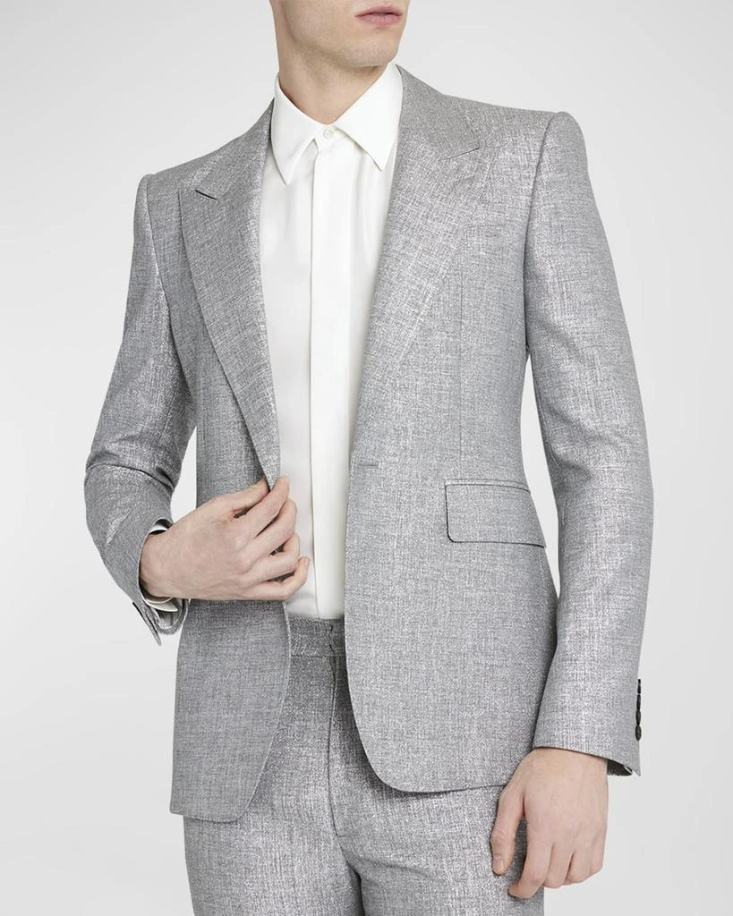 Alexander McQueen Men's Metallic Fitted Sport Coat 5