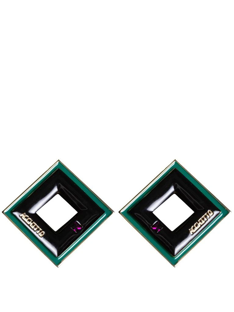 NA Aequor Square Enamel Earrings 1