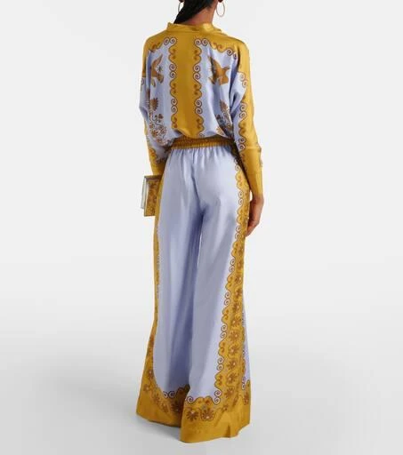 LA DOUBLE J Printed silk twill palazzo pants 3