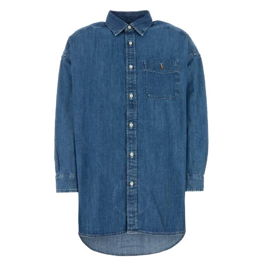 Ralph Lauren Embroidered Logo Long Sleeve Denim Shirt